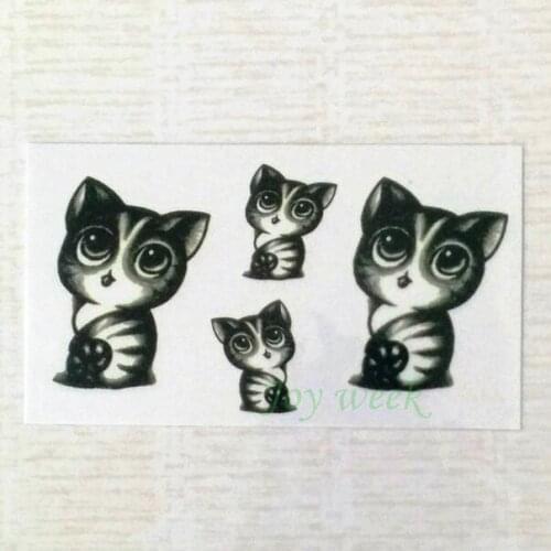 Waterproof Temporary Tattoo Sticker 10.5*6cm cute cat tatto stickers flash tatoo fake tattoos for girl women