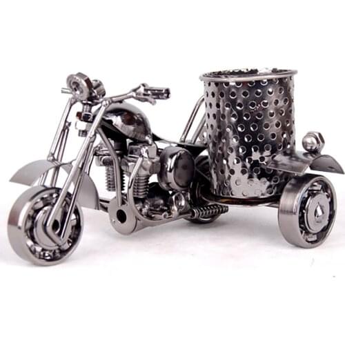 Metal Motorcycle Model Pen Holder Pen Container Holder Pen Case Pencil Cup for Home Office Desktop Decoration 2 colors