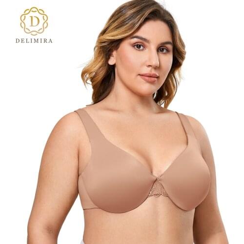 Womens Plus Size Lace Minimizer Underwire Full Coverage Non-padded Seamless Bra
