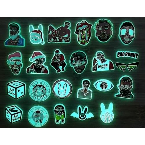 1pcs PVC Shoe Charms Glow in The Dark Croc JIBZ Noctilucence Accessories Decoration for Clog JIBZ Button Charm for kid Gift