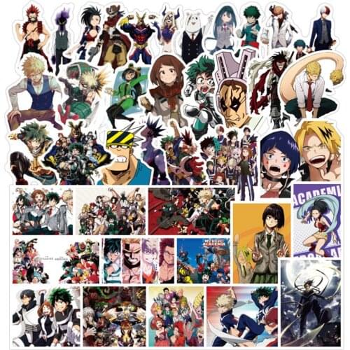 10/30/50pcs Classic Anime My Hero School Waterproof Stationery Sticker PVC Skateboard Suitcase Luggage Laptop Sticker Kid Toy