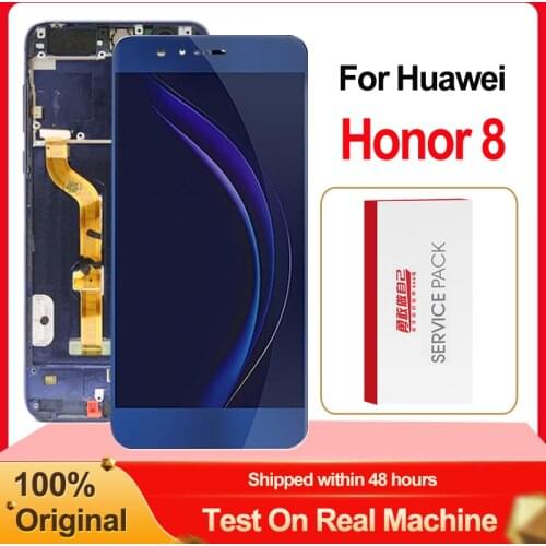 100% Original 5.2'' LCD For Huawei Honor 8 Display With Frame Touch Screen Digitizer Assembly For Honor 8 FRD-L09 FRD-L19 + Logo