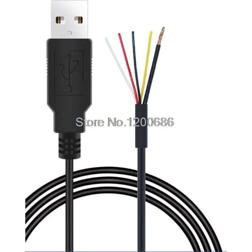 2854-30AWG Shielded USB Male Cable Pigtail 0.3M USB Jack 4 wires Power Pigtail Cable Cord DIY