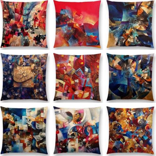 3d Print Gorgeous Abstract Art Painting Mysterious Colorful Vortex World Fantasy Retro Cushion Cover Sofa Throw Pillow Case