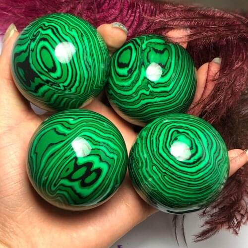 45-50mm!!! Natural Malachite Crystal ball Stone Gemstone Massage Crystal Stone Home Decoration