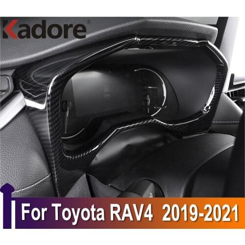 For Toyota RAV4 RAV 4 2019 2020 2021 ABS Carbon Fiber Inner Dashboard Instrument Cover Trim Panel Car Interior Accessories