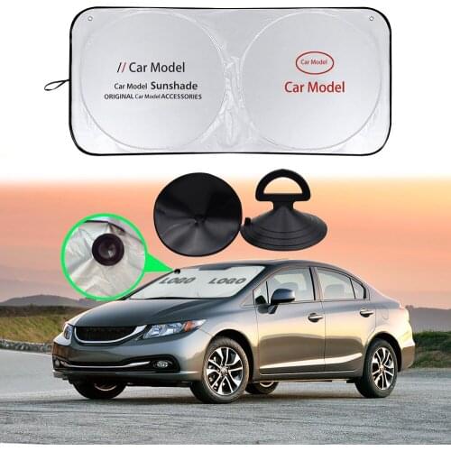 For Toyota Avalon Camry Yaris Rav4 Miral TRD Car Sun Shade Cover Protector Logo + Sucker Parasol Coche Windshield Sunshade Blind