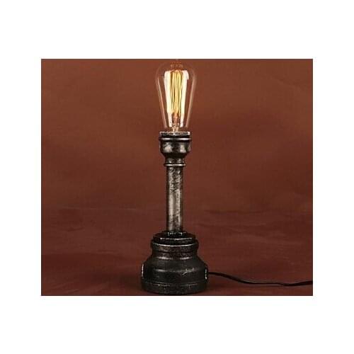 Rustic/Lodge Metal Vintage Table Lamp Industrial Loft Retro Style Water Pipe Desk Lamps Metal Painting Process,Luminaria De Mesa