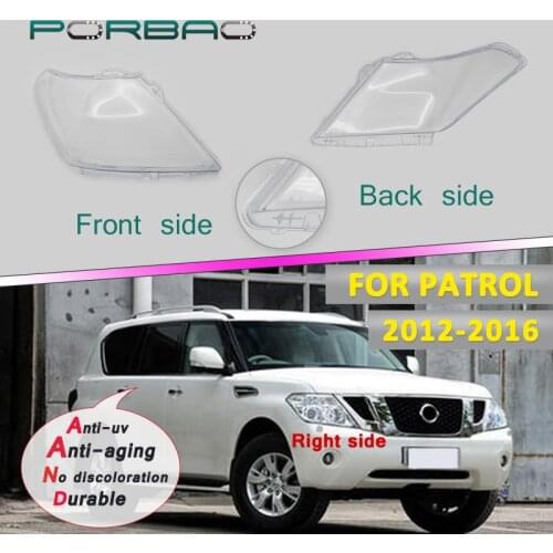 For Nissan Patrol 12-18 Car Headlight Headlamp Clear Lens Auto Shell Cover Replacement DIY