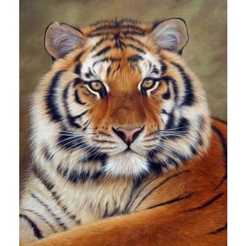 GATYZTORY Full Square Diamond Painting Tiger Home Decor Animal Diamond Embroidery Handmade Mosaic Crafts Gift