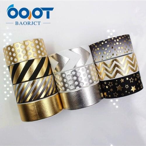 OOOT BAORJCT G-18525-275,22 mm 10 yard Hot stamping Ribbons Thermal transfer Printed grosgrain Wedding Accessories DIY materials