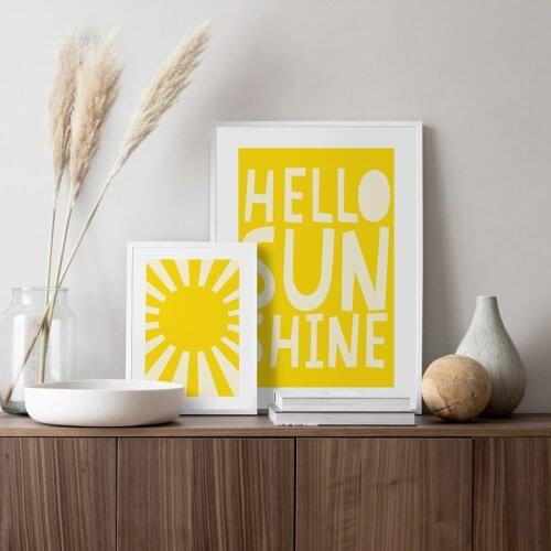 Cartoon Sunshine Sun Nursery Wall Art Paper Canvas Painting Nordic Posters And Prints Wall Pictures Baby Kids Room Bedroom Decor