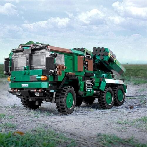 New Germany Miltary Bricks Series 986pcs Lars2 Multiple Rocket Launcher Truck Model Building Blocks Educational WW2 Toys Gifts