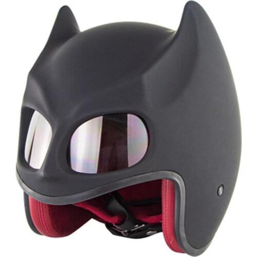 Half Helmet Motorcycle Electric Bicycle Riding Safety Personality Bat Ear
