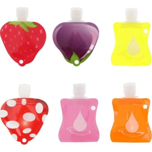 Portable Plastic Mini Travel Containers Bottles Shampoo Sample Storage Vials, Multi-Color, Cute Pattern