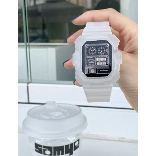 Clear Sport Band + Case for Apple Watch Series 6 SE 5 4 44mm 42mm Transparent for iwatch Strap 3 2 1 38mm 40mm wirst Strap