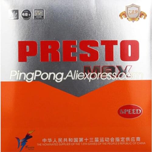 Friendship 729 PRESTO MAX Spin / Speed 729 Table Tennis Rubber Ping Pong Sponge