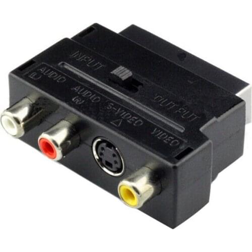 RGB Scart to Composite 3RCA S-Video AV TV Audio Adapter Recorder TV Television