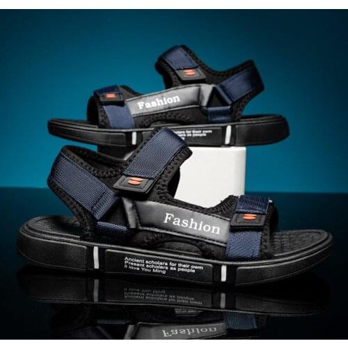 Summer Outdoor Roman Beach Sandals Man Open Toe Breathable Casual Men Sandals Hook Loop Lightweight Flip Flops Sandale homme