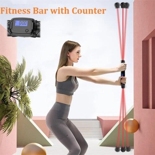 Detachable Elastic Fitness Stick Multi-Function Flexi-Bar Yoga Exercise Training Stick Count Tremor Rod Gym Home Sport Equipment