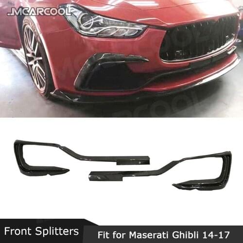 Carbon Fiber Material Front Foglight Trim Fog Lamp Cover Frame External Decoration Case for Maserati Ghibli 2014-2017