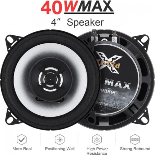 2pcs 4 Inch 40W Universal Car Coaxial Speaker High Mid Bass Ultra-thin Modified Speaker Non-destructive Installation