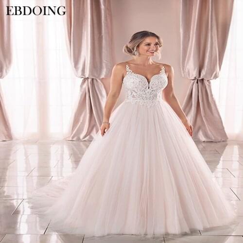 Newest Amazing Wedding Dress Lace A-line long Sweetheart Neckline Sexy Backless court Train Bride Dress Plus Size Wedding Gown