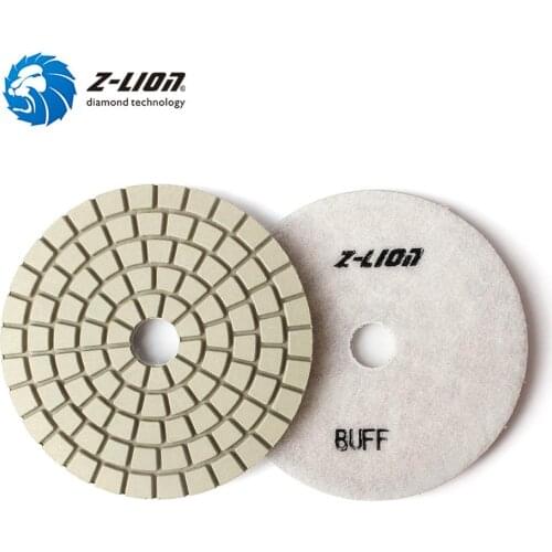 Z-LION 5 Inch Polish Diamond Dry Buff White 125mm Profession Polishing Buff Pad Diamond Grinding Buff Disk Granite Marble Tool