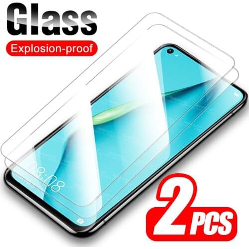 2pcs Protective Glass For Huawei P40 Lite P20 Pro P30 Light On Huawey P 20 30 40 P40lite E P20lite P30lite Screen Protector Film
