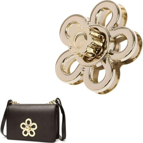 Flower Shape Clasp Turn Lock Twist Locks Metal Hardware For DIY Handbag Shoulder Crossbody Bag Purse Accessories
