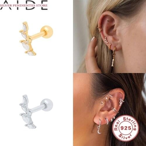 AIDE 1Pcs Stud Earrings 925 Sterling Silver Jewelry Cute Five-Pointed Star Pendant Earrings For Women 2020 Aretes De Mujer