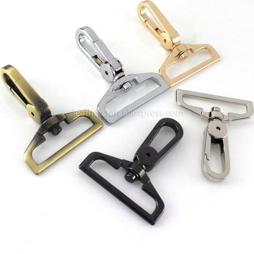 1pcs Metal 38mm D Ring Swivel Eye Snap Hook Trigger Clasps Clips for Leather Craft Bag Strap Belt Webbing Keychain Large Size
