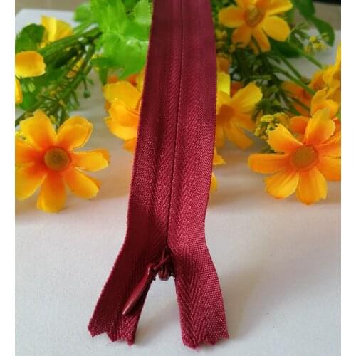 15pcs dark red Color 3# 50cm Nylon Invisible Closed Zipper Tailor Sewing Craft crafts Clothing Lowest Price