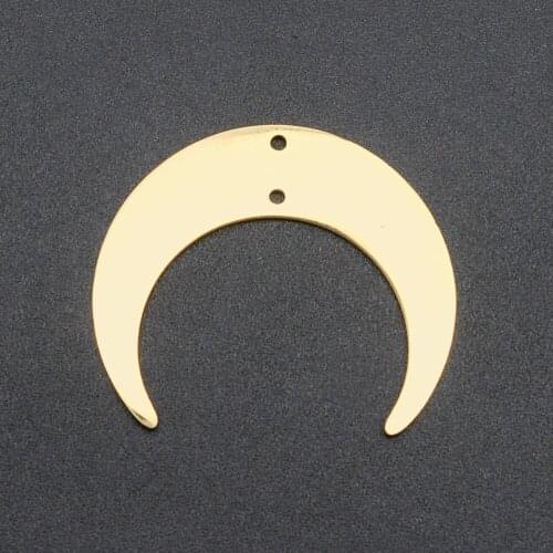 5pcs/lot 100% Stainless Steel 30mm Moon Geometric DIY Earring Charm Connector Wholesale Accpet OEM Order