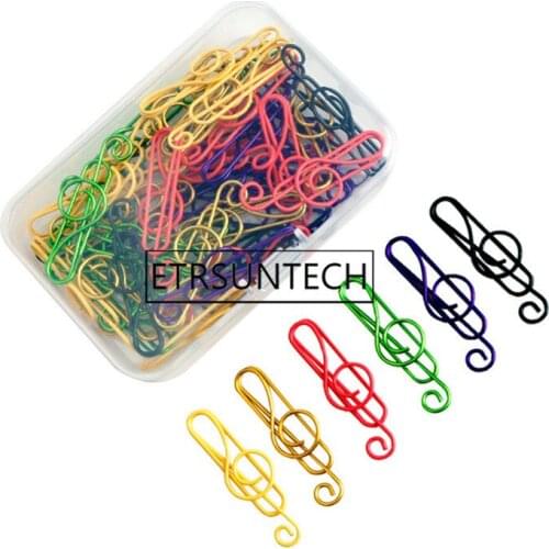 50Sets Creative Colorful Note Paper Clips Decorative Music Shape Binder Clips Home Office Storage