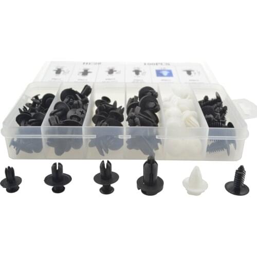6 Types(100pcs) Door Pannel Clips Trim Mountings Fender Repair Components Nuts