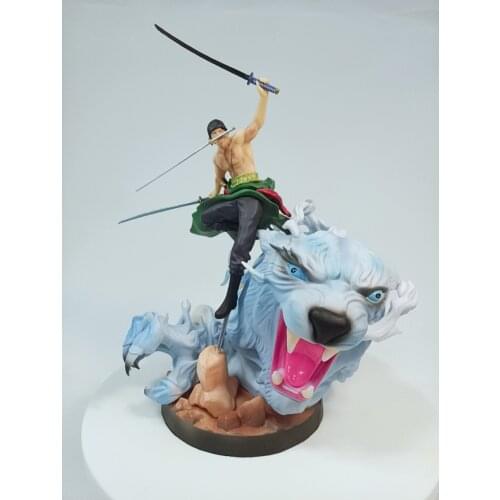 One Piece Roronoa Zoro Extreme Tiger Hunt Battle Ver. GK Statue Santoryu Zoro Figure Collection Model Toy 33cm
