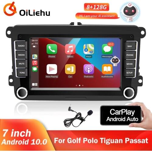 OiLiehu Android Car Radio 2 Din Stereo Receiver Apple Carplay GPS Radio Tape Recorder For VW Volkswagen Golf Tiguan Passat B6 B7