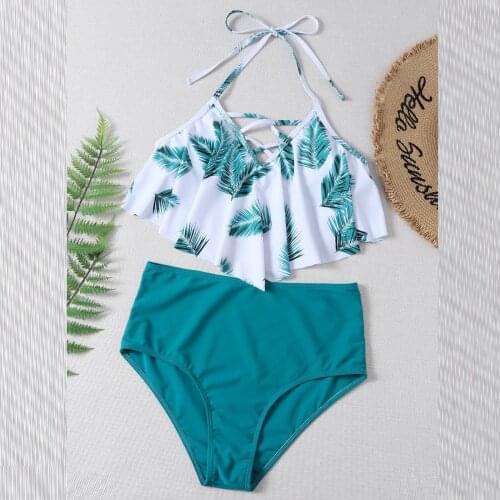 SAGACE Bandage print high waist Ruffle beach bikini Brazil 2021 summer womens swimsuit new fashion trend Mini bikini купальник