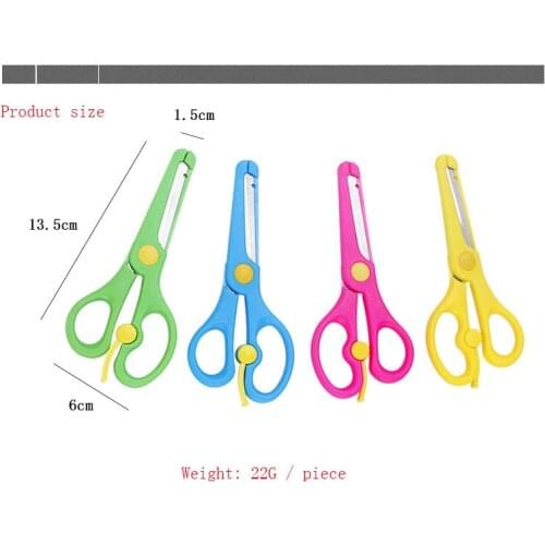 Safety plastic scissors cartoon children creative elastic kindergarten children DIY Mini round head paper cutting