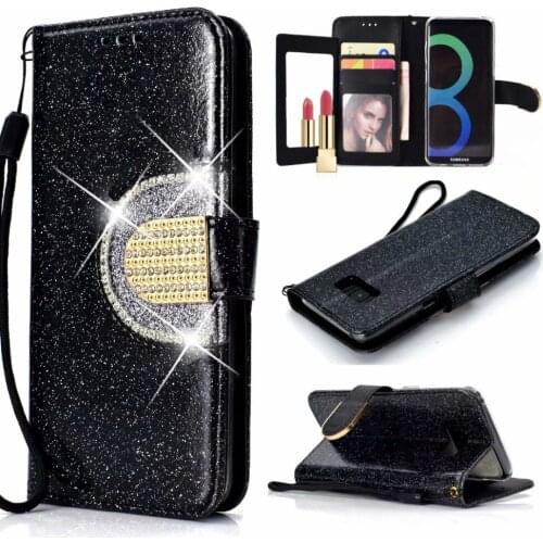 10pcs/lot Glitter Crystal Sparkle Shiny Bling leather case for Samsung S10 plus 5G e A70 A50 A40 A30 A20 A10 M30 M20 M10