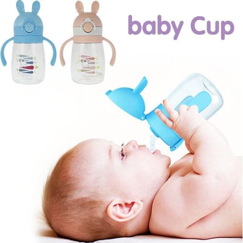 Kids Straw Bottle Cartoon Animal Water Sippy Cup Soft Spout Water Bottle Toddlers Drinking Spill Proof Cup with Shoulder Strap