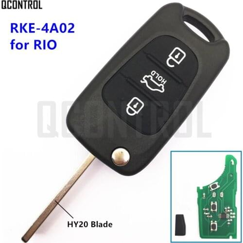 QCONTROL Keyless Entry Remote Key Transmitter for KIA Rio RKE-4A01 or RKE-4A02 with Key Blade HY20