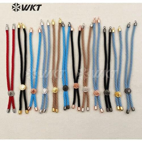 JF263 WKT Fashion Cotton Bracelet Chain Finding With Matel Top and End For Jewelry Handmade In Multi Color Bracelet Findings