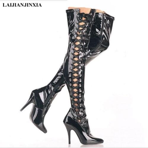LAIJIANJINXIA New Womens Boot Women Autumn/Winter Super High Heel Over The Knee Boots Stiletto Fashion Boots Motorcycle Boots
