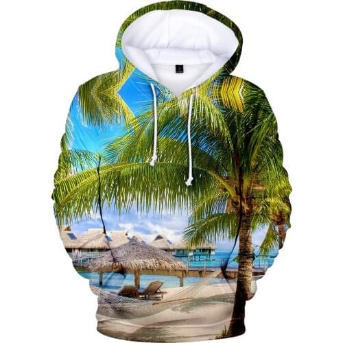 Beach hoodie men/women hoodie hoodie men ocean beauty coconut sweet hat hoodie trench coat