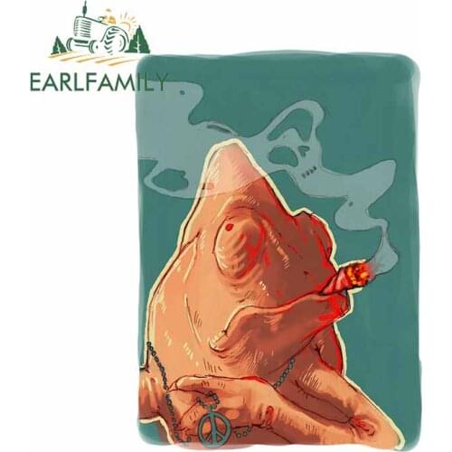 EARLFAMILY 13cm x 9.4cm for Smoking Chameleon Car Stickers Auto Refrigerator Decal Car Accessories Sticker Suitable for VAN RV