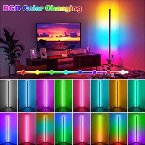 Nordic RGB Corner Floor Lamp Modern Simple 30 LED Standing Lights for Living Room Bedroom Atmosphere Decorative Indoor Light New