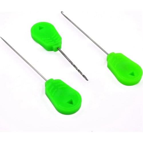 New 1Set Wholesale Bait Needle Tool Set Carp Fishing Stringer needle Rigging Bait Needle Kit Tool (Hook+Stringer+Drill)