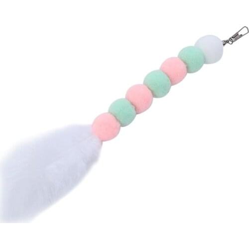 New Cat Stick Replacement Head Funny Feathers Pet Cat Teaser Wand Refill Cats Feather Interactive Rod Toys Gatos Favors